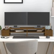 vidaXL Suport pentru monitor, maro miere 100x27,5x15 cm lemn masiv pin