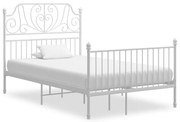 vidaXL Cadru de pat, alb, 120x200 cm, metal