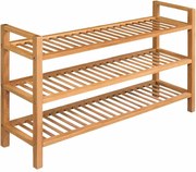 vidaXL Pantofar cu 3 rafturi, 100x27x60 cm, lemn masiv de stejar