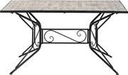 Masă dining de exterior din fier forjat, cu design mozaic ceramic, stil mediteraneean, "Tesera"