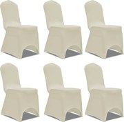 vidaXL Husă de scaun elastică, 6 buc., crem