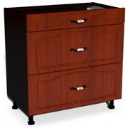 Corp inferior 80 cu 3 sertare metalice pentru greutate Zebra MDF mustata cedru