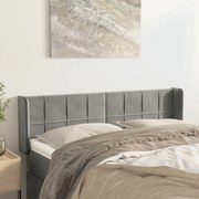 vidaXL Tăblie de pat cu aripioare gri deschis 147x16x78/88 cm catifea