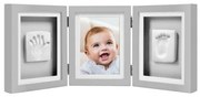 Pearhead - Kit rama foto tripla gri cu amprente manuta si piciorus