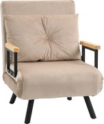 HOMCOM Canapea Extensibilă cu Spătar Reglabil pe 5 Nivele, Canapea Pat Individuală Pliabilă cu Perne, 63x73x81 cm, Negru | Aosom Romania