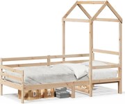 vidaXL Pat de zi cu acoperiș, 80x200 cm, lemn masiv de pin