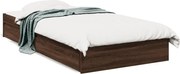 vidaXL Cadru de pat cu sertare, stejar maro, 100x200 cm lemn prelucrat
