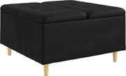 vidaXL Ottomană de depozitare Negru 80 x 80 x 45 cm Piele artificială