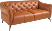 Canapea 2 locuri din piele naturala capitonata Cowhide leather brown