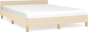 vidaXL Cadru de pat fără saltea, crem, 140x200 cm, textil