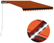 vidaXL Copertină retractabilă manual LED portocaliu și maro 300x250 cm