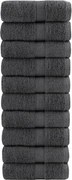 vidaXL Prosoape de baie premium, SOLUND, 10 buc., antracit, 30x30 cm, 600 g/m²