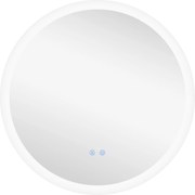 Kleankin Oglindă Rotundă LED pentru Baie, Reglabilă, 3 Temperaturi de Culoare, Anti-Ceță, 70cm | Aosom Romania