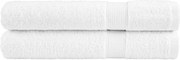 vidaXL Prosoape premium, SOLUND 2 buc alb 100x200cm 600gsm