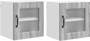 vidaXL Dulap de bucătărie cu raft 2 pcs Gri Sonoma 40 x 31 x 40 cm