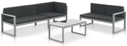 vidaXL Set mobilier de grădină cu perne 3 piese negru aluminiu