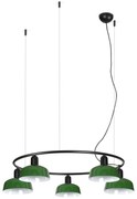 Lustra suspendata metal TATAWIN S 5L negru, verde