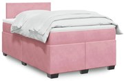 vidaXL Pat box spring cu saltea, negru, 120x190 cm, catifea
