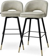 Set de 2 scaune bar design LUX Cliff, Mayer silver