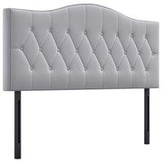 HOMCOM Cap de pat pentru pat, tapitat, cap tapitat pentru pat, culoare gri, placaj de pappel, material textil din catifea, 185 x 8 x 134 cm | Aosom Romania