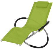 vidaXL Șezlong geometric de exterior, verde, oțel