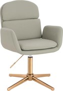 HR480CROSS Scaun Culoarea Inului Piele Ecologica Premium Soft cu Bază Aurie