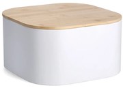 Cutie pentru paine, metalica cu capac din bambus, 26,5 cm