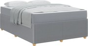 vidaXL Cadru de pat cu saltea Gri deschis 140 x 200 cm țesătură