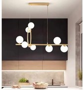 Lustra LED Pendul Elit's Imala, 8 Abajururi, bec G9 Gold