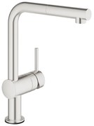 Baterie bucatarie cu dus extractibil Grohe Minta Touch crom periat Supersteel