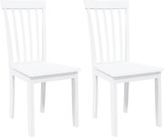 vidaXL Scaune de sufragerie 2 buc Cauciuc din lemn masiv alb