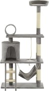 vidaXL Ansamblu de joacă pisici, cu stâlpi funie sisal, 140 cm, gri