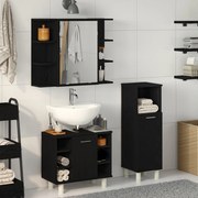 vidaXL Set de mobilier pentru baie 3 pcs Negru 30 x 30 x 99.5 cm