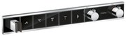 Baterie dus incastrata cu 5 functii Hansgrohe Rainselect cu termostat negru-crom