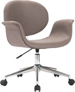 vidaXL Scaun de birou pivotant, gri taupe, material textil