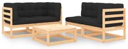 vidaXL Set mobilier de grădină cu perne, 5 piese, lemn masiv de pin