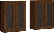 vidaXL Dulapuri montate pe perete 2 buc. stejar maro, lemn prelucrat
