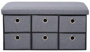 Kesper 15950 Comodă tapițată cu 6 sertare, grideschis, 76 x 38 x 38 cm