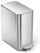 Coș de gunoi argintiu mat cu pedală din oțel 5 l – simplehuman