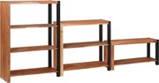 vidaXL Raft pentru cărți 3 pcs Maro 80 x 30 x 110 cm