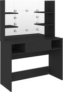 vidaXL Masă machiaj cu lumini LED, negru, 100x40x135 cm , MDF