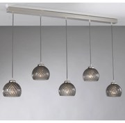 Lustra moderna cu 5 pendule design italian 10003 fumuriu