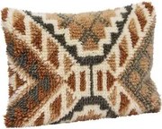 Față de pernă dreptunghiulară din lână țesută manual cu model kilim, 40×60 cm, „Dhara"