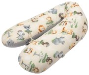 Perna gravide 3 in 1 cu husa detasabila din bumbac 100% Kidizi Lena, lungime 160 cm, Baby Animals