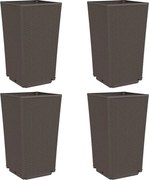 vidaXL Jardiniere de grădină, 4 buc., maro, 32,5x32,5x57 cm, PP
