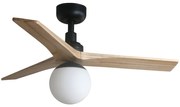 Ventilator de tavan FARO 34284-11L KLIM S 1xE27/15W/230V lemn/negru + telecomandă