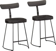 vidaXL Scaune de bar 2 buc Negru 49x43x79 cm Lemn masiv Mango