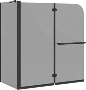 vidaXL Încintă pentru Duș Bi-Folding Manual Transparent Întunecat