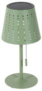 Lampă de masă de exterior verde cu LED inclus, reglabilă în 3 trepte, reîncărcabilă și solară - Ferre