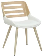 Scaun Bucatarie/Dining Brokie Piele Ecologica Alb